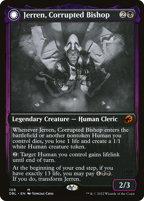 Jerren, Corrupted Bishop // Ormendahl, the Corrupter (DBL-109) - mythic: (Double Faced Transform) - Foil