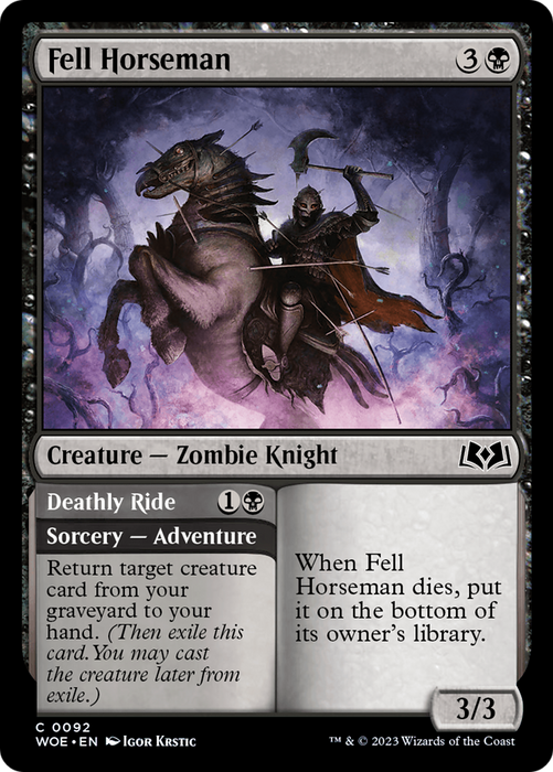 Fell Horseman // Deathly Ride (WOE-092) - common - Foil