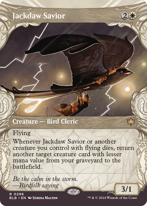 Jackdaw Savior (BLB-296) - rare: (Showcase) (Borderless) - Foil