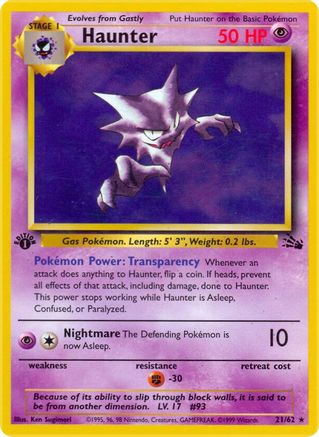 Haunter (21) (021/62) - F  - Rare - 1st Edition