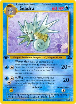 Seadra (042/62) - F  - Uncommon - 1st Edition