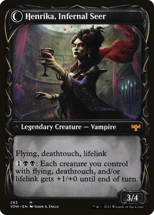 Henrika Domnathi // Henrika, Infernal Seer (VOW-293) - mythic: (Showcase, Double Faced Transform) - Foil
