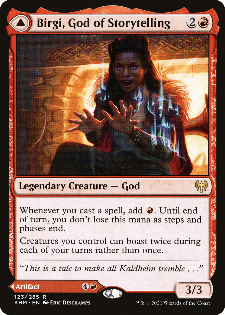 Birgi, God of Storytelling // Harnfel, Horn of Bounty (KHM-123) - rare