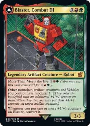 Blaster, Combat DJ // Blaster, Morale Booster (BOT-008) - mythic: (convertdfc)