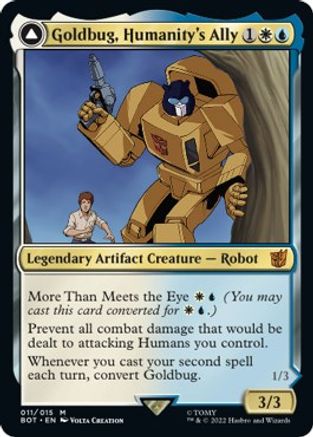 Goldbug, Humanity's Ally // Goldbug, Scrappy Scout (BOT-011) - mythic: (convertdfc)