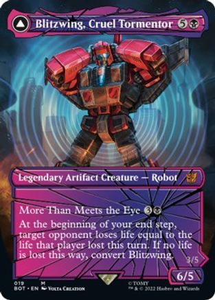 Blitzwing, Cruel Tormentor // Blitzwing, Adaptive Assailant (BOT-019) - mythic: (convertdfc, shatteredglass) (Borderless)