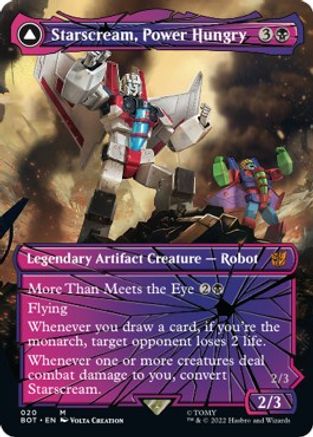 Starscream, Power Hungry // Starscream, Seeker Leader (BOT-020) - mythic: (shatteredglass, convertdfc) (Borderless)