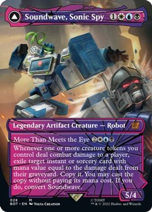 Soundwave, Sonic Spy // Soundwave, Superior Captain (BOT-028) - mythic: (shatteredglass, convertdfc) (Borderless) - Foil