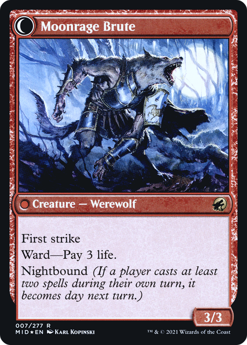 Brutal Cathar // Moonrage Brute (PRE-07S) - rare: (Double Faced Transform) - Foil