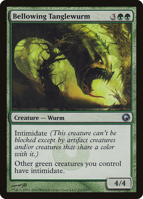 Bellowing Tanglewurm (SOM-111) - uncommon - Foil