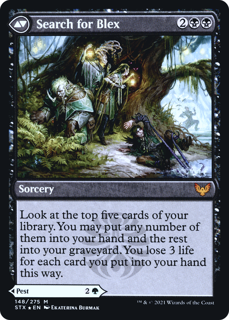 Blex, Vexing Pest // Search for Blex (PRE-148S) - mythic - Foil