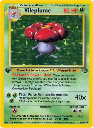 Vileplume (15) (015/64) - J  - Holo Rare - 1st Edition Holofoil