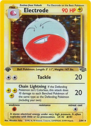 Electrode (2) (002/64) - J  - Holo Rare - 1st Edition Holofoil