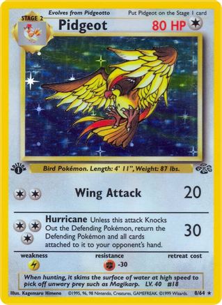 Pidgeot (8) (008/64) - J  - Holo Rare - 1st Edition Holofoil