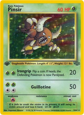 Pinsir (9) (009/64) - J  - Holo Rare - 1st Edition Holofoil