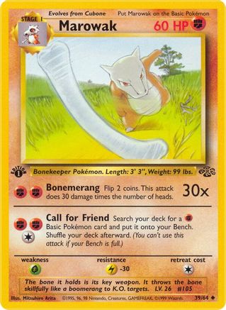 Marowak (039/64) - J  - Uncommon - 1st Edition