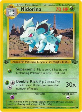 Nidorina (040/64) - J  - Uncommon - 1st Edition