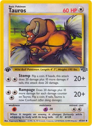 Tauros (047/64) - J  - Uncommon - 1st Edition