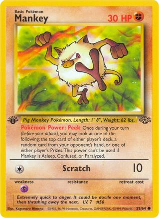 Mankey (055/64) - J  - Common - 1st Edition