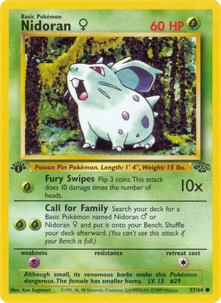 Nidoran F (057/64) - J  - Common - 1st Edition