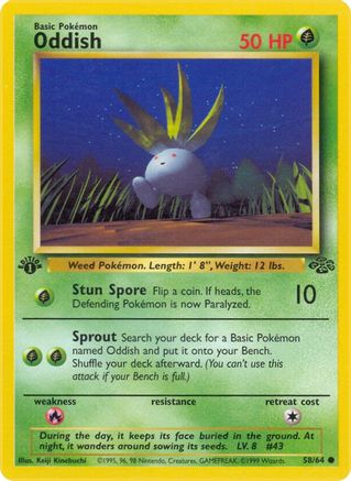Oddish (058/64) - J  - Common - 1st Edition