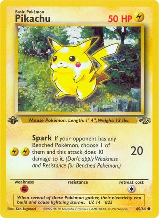 Pikachu (060/64) - J  - Common - 1st Edition