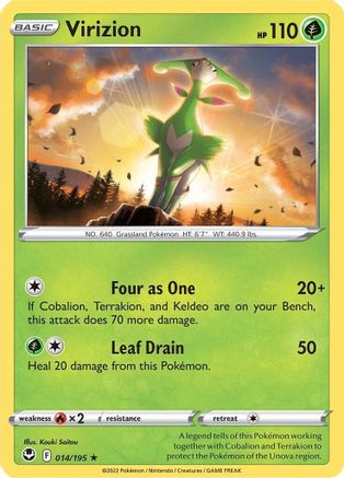 Virizion (014/195) - SST  - Rare - Reverse Holofoil