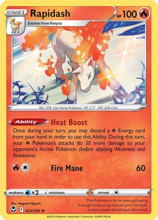 Rapidash (022/195) - SST  - Holo Rare - Reverse Holofoil