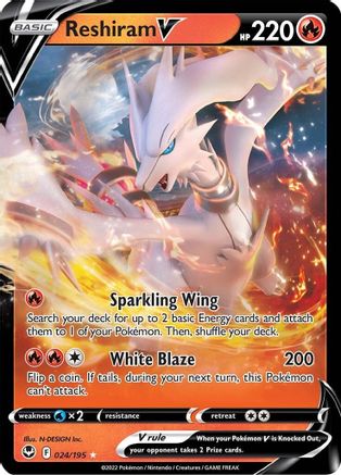 Reshiram V (024/195) - SST  - Ultra Rare - Holofoil