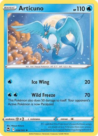 Articuno (036/195) - SST  - Holo Rare - Reverse Holofoil
