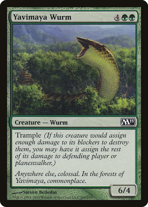 Yavimaya Wurm (M11-200) - common - Foil