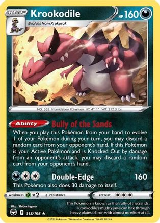Krookodile (113/195) - SST  - Holo Rare - Reverse Holofoil
