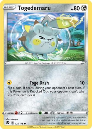 Togedemaru (127/195) - SST  - Common - Reverse Holofoil