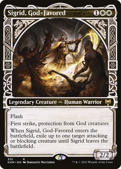 Sigrid, God-Favored (KHM-301) - rare: (Showcase) - Foil