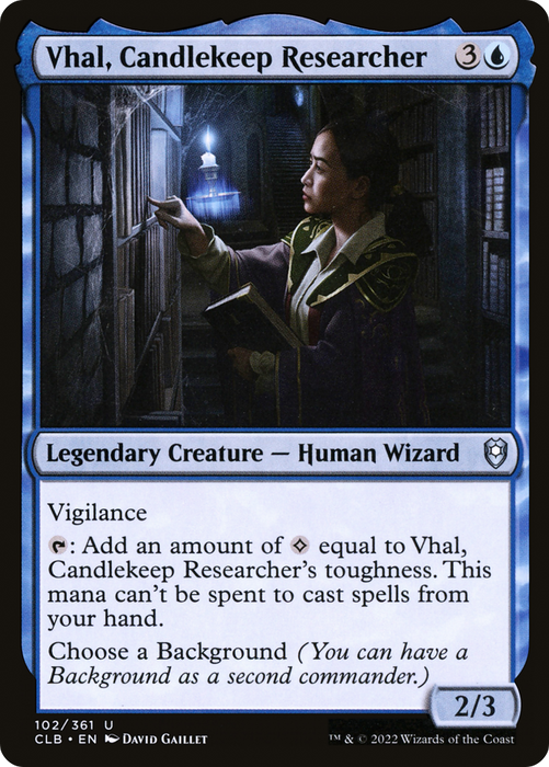 Vhal, Candlekeep Researcher (CLB-102) - uncommon - Foil