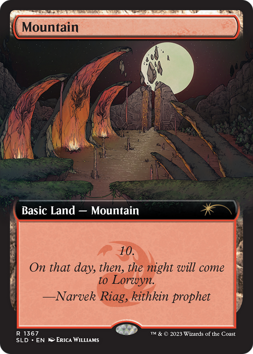 Mountain (SLD-1367) - rare: (Extended Art) - Foil