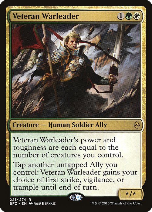 Veteran Warleader (BFZ-221) - rare - Foil