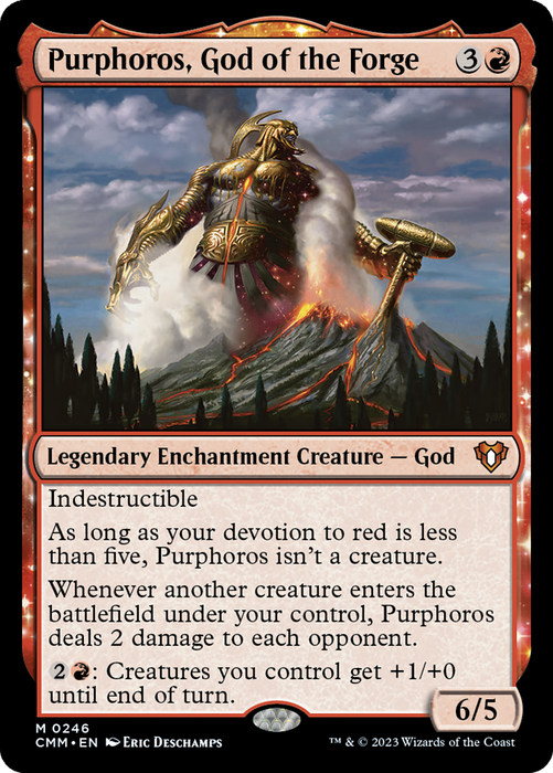 Purphoros, God of the Forge (CMM-246) - mythic: (enchantment) - Foil