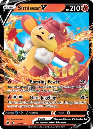 Simisear V (022/159) - CZ  - Ultra Rare - Holofoil