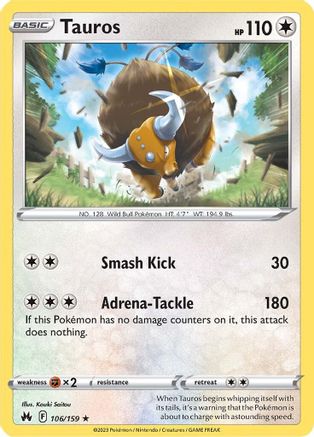 Tauros (106/159) - CZ  - Rare - Reverse Holofoil
