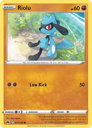 Riolu (071/159) - CZ  - Common - Reverse Holofoil
