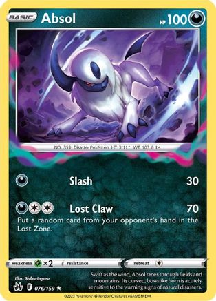Absol (076/159) - CZ  - Holo Rare - Reverse Holofoil