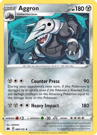 Aggron (089/159) - CZ  - Holo Rare - Reverse Holofoil