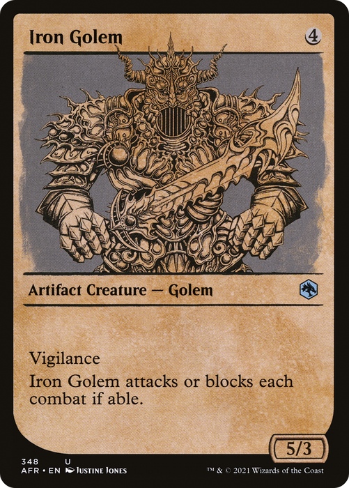 Iron Golem (AFR-348) - uncommon: (Showcase) - Foil