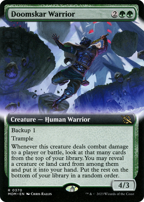 Doomskar Warrior (MOM-370) - rare: (Extended Art)