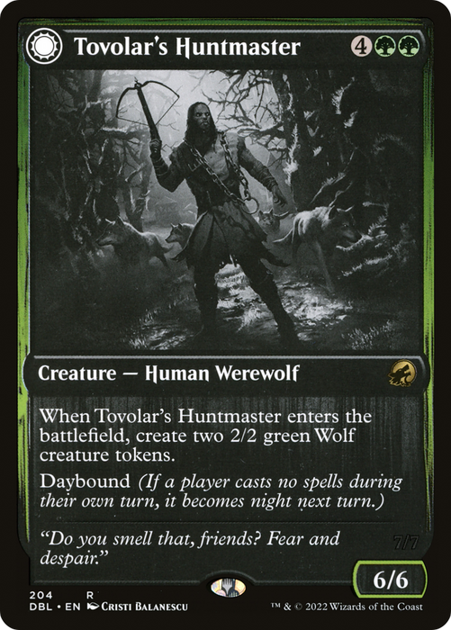 Tovolar's Huntmaster // Tovolar's Packleader (DBL-204) - rare: (Double Faced Transform)