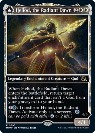 Heliod, the Radiant Dawn // Heliod, the Warped Eclipse (MOM-293) - rare: (Showcase, enchantment) - Foil