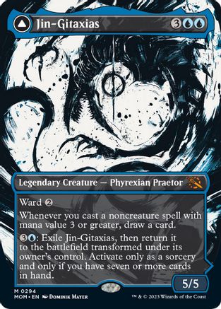 Jin-Gitaxias // The Great Synthesis (MOM-294) - mythic: (Showcase) (Borderless) - Foil