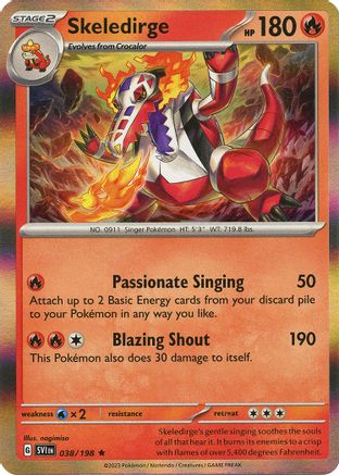 Skeledirge (038/198) - SSVBS  - Rare - Reverse Holofoil