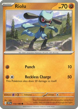 Riolu (113/198) - SSVBS  - Common - Reverse Holofoil